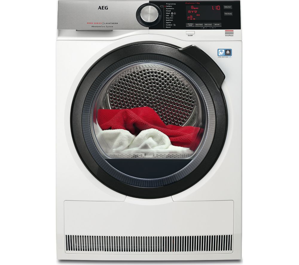 AEG Tumble Dryer AbsoluteCare T8DSC869C Heat Pump - White, White
