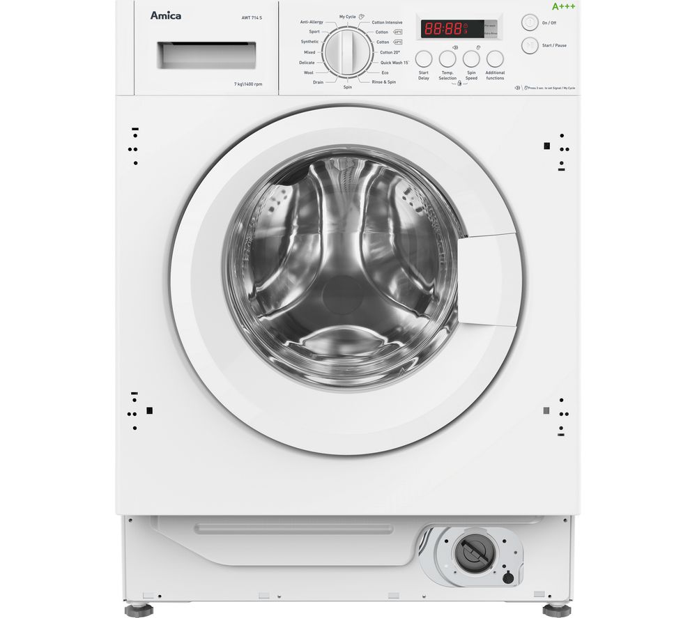 AMICA AWT714S Integrated 7 kg 1400 Spin Washing Machine, White