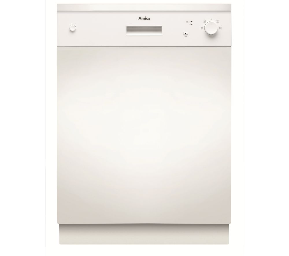AMICA ZZV634W Semi-integrated Full-size Dishwasher - White, White