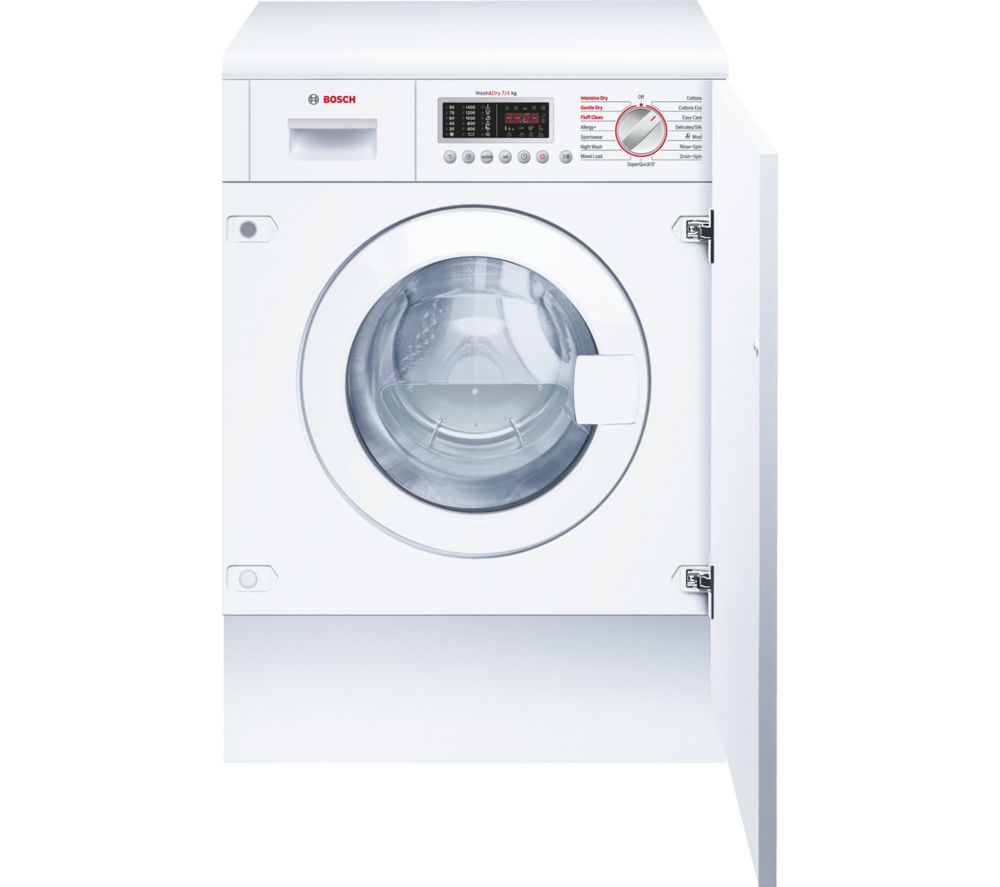 BOSCH WKD28541GB Integrated Washer Dryer - White, White