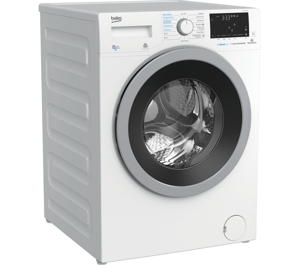 Pro WDX850130W Bluetooth 8 kg Washer Dryer - White, White