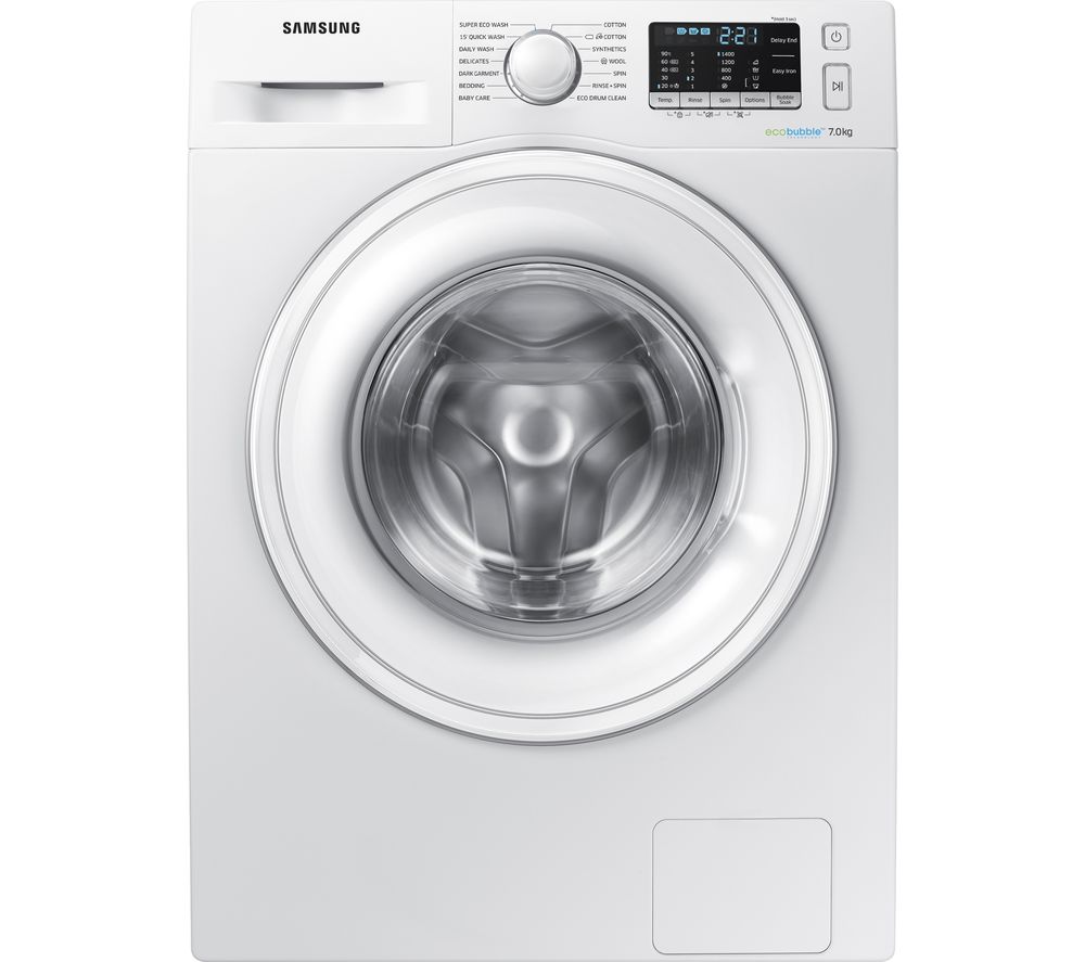 Samsung ecobubble WW70J5555DW/EU 7 kg 1400 Spin Washing Machine - White, White