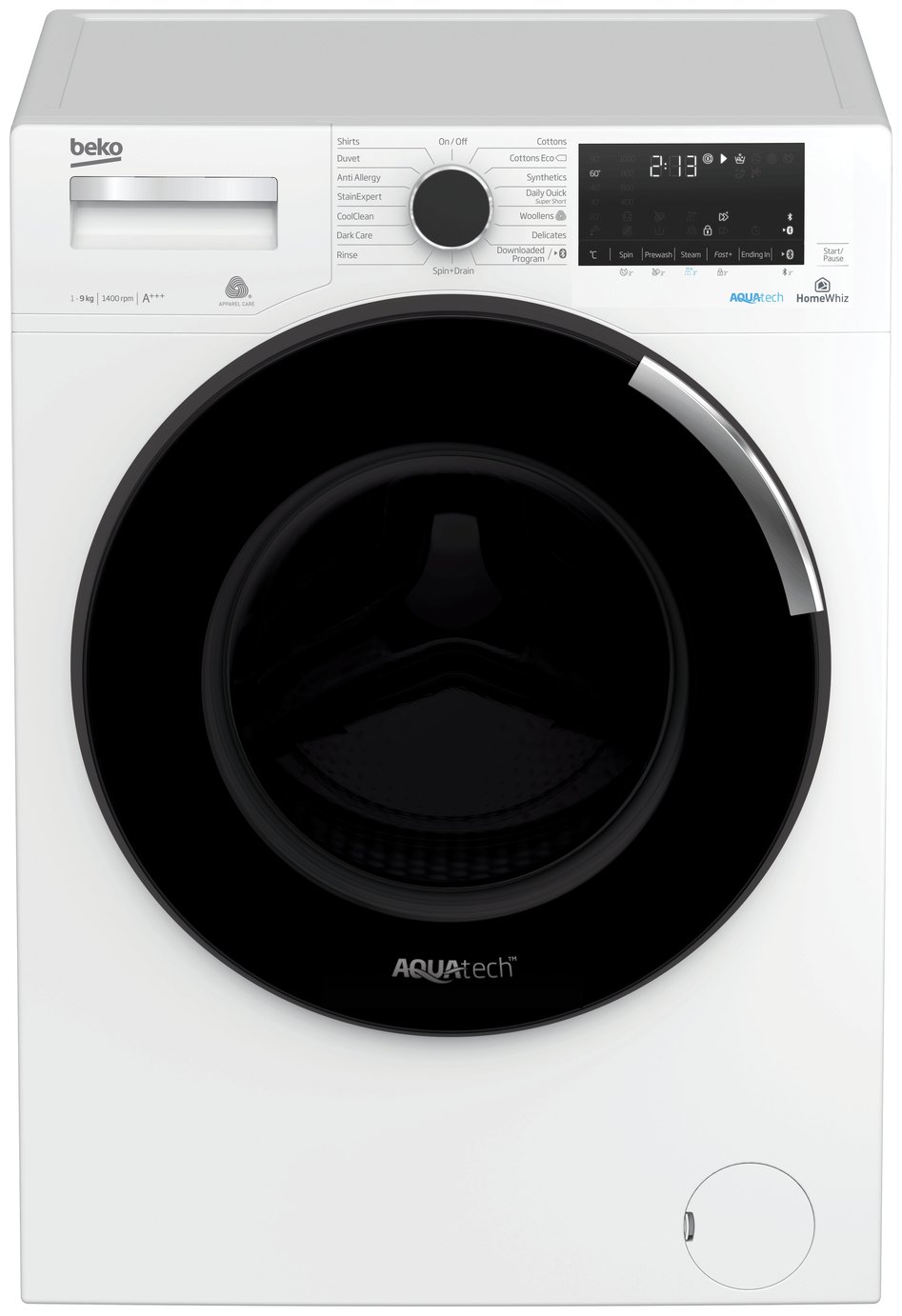 Beko AquaTech 9KG 1400 Spin Washing Machine - White