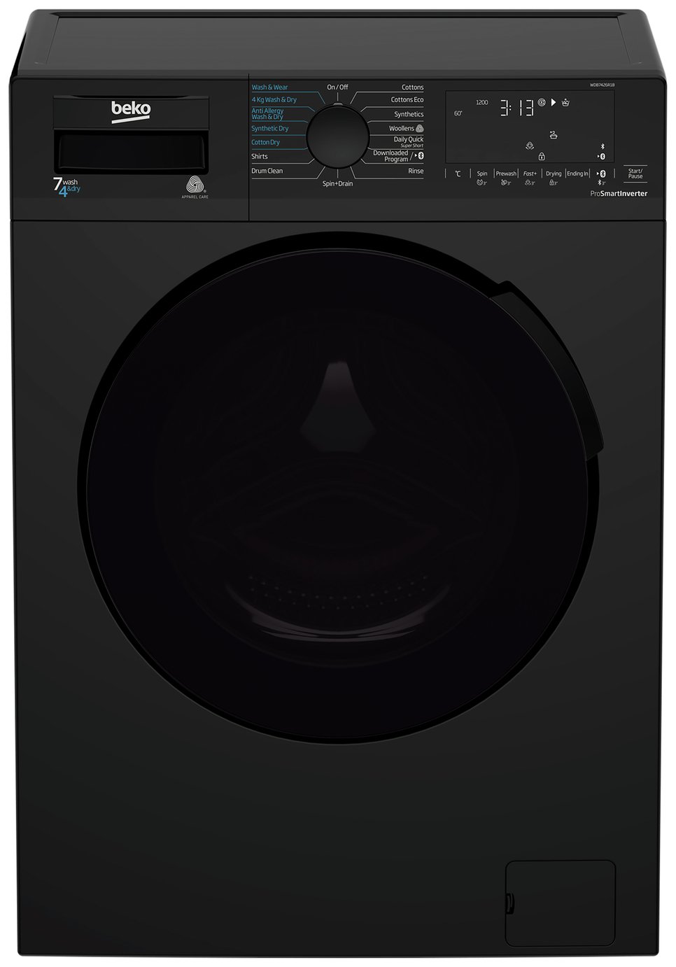 Beko WDB7426R1B 7KG / 4KG 1200 Spin Washer Dryer - Black