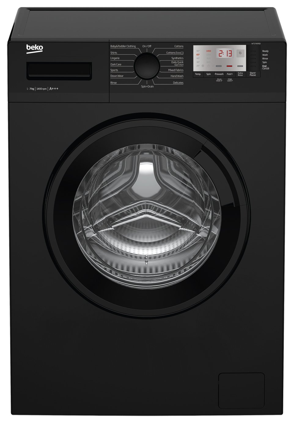 Beko WTG741M1B 7KG 1400 Spin Washing Machine - Black