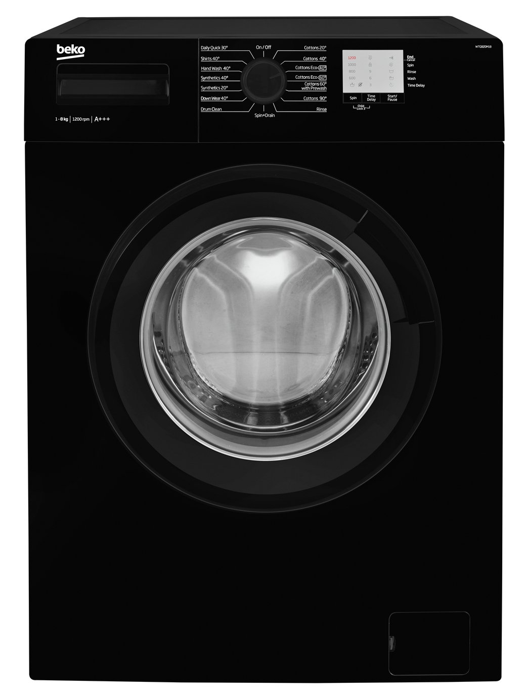 Beko WTG820M1B 8KG 1200 Spin Washing Machine - Black