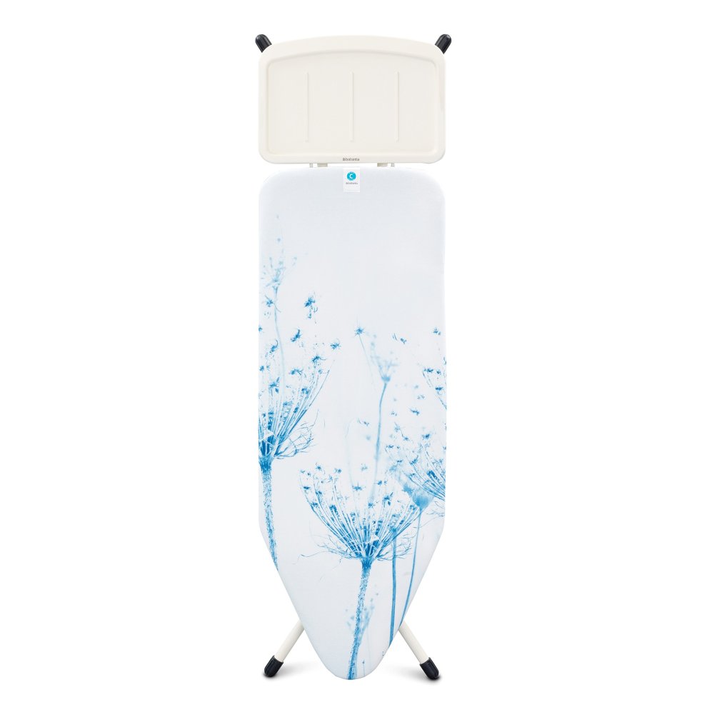 Brabantia Ironing Board with Solid Steam Unit Holder, Wide, Size C - Cotton Flower