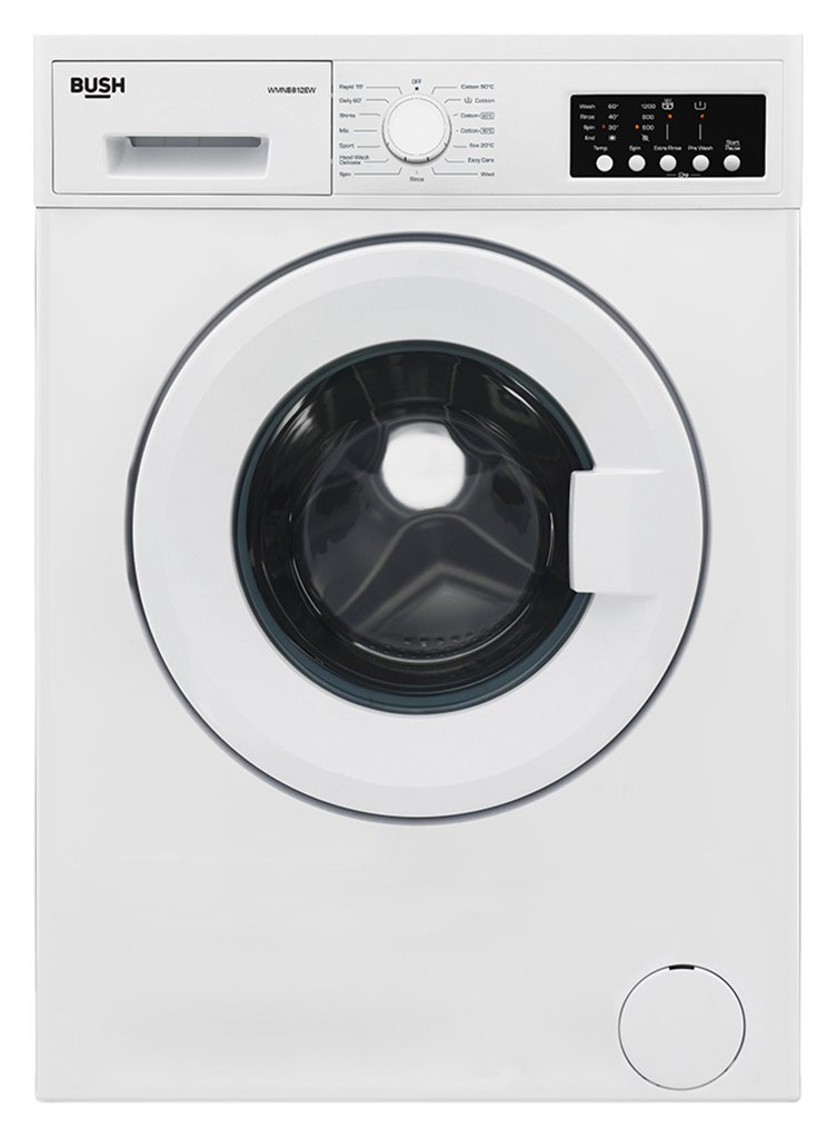 Bush WMNB812EW 8KG 1200 Spin Washing Machine - White