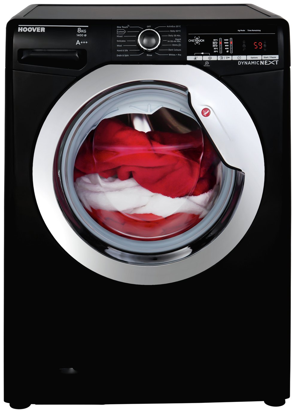 Hoover DXOA 48C3B 8KG 1400 Spin Washing Machine - Black