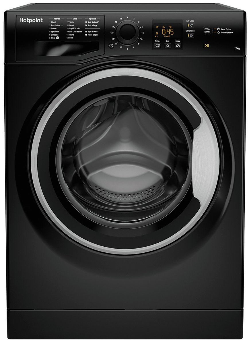 Hotpoint NSWM743UBSUK 7KG 1400 Spin Washing Machine - Black