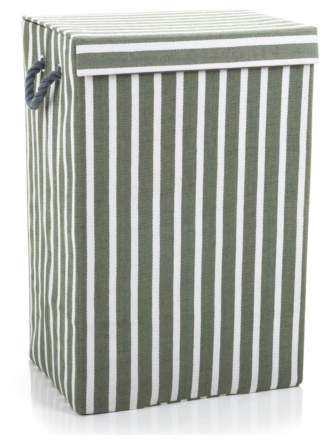 Minky Stripe Laundry Hamper - Grey/ Green