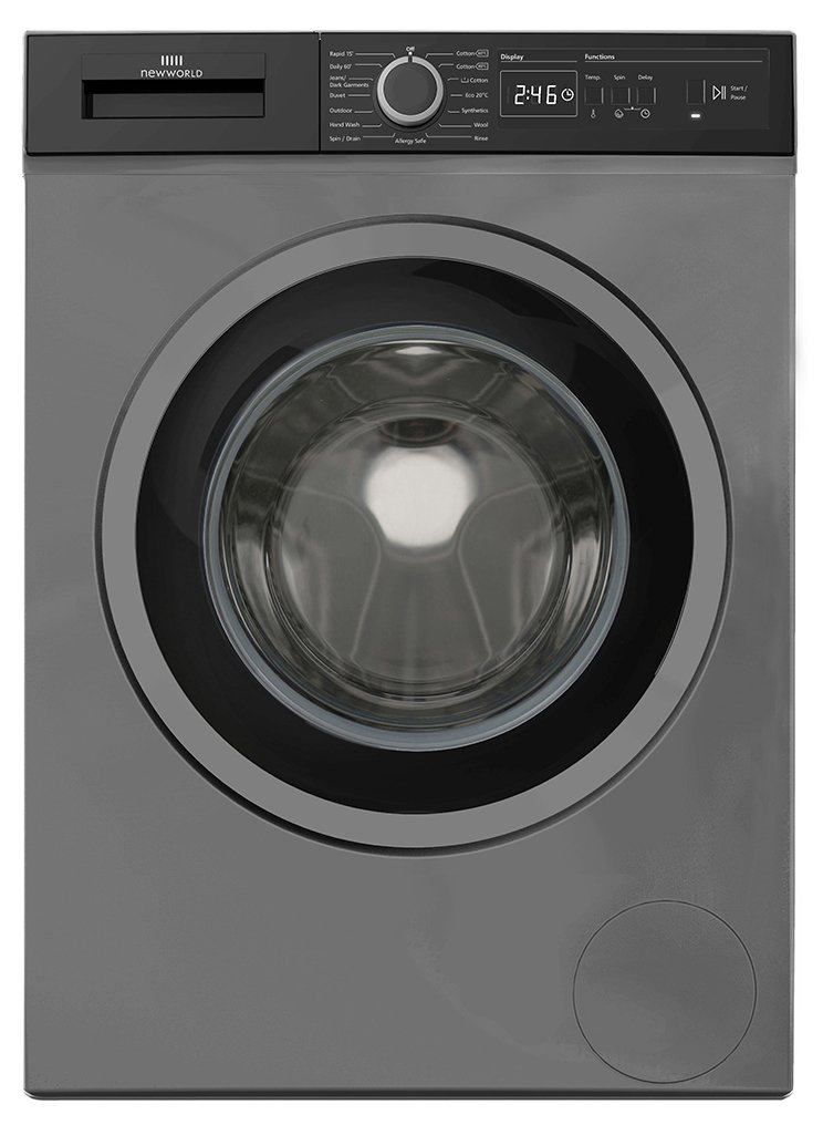 New World NWDHT1014DG 10KG 1400 Spin Washing Machine - Grey