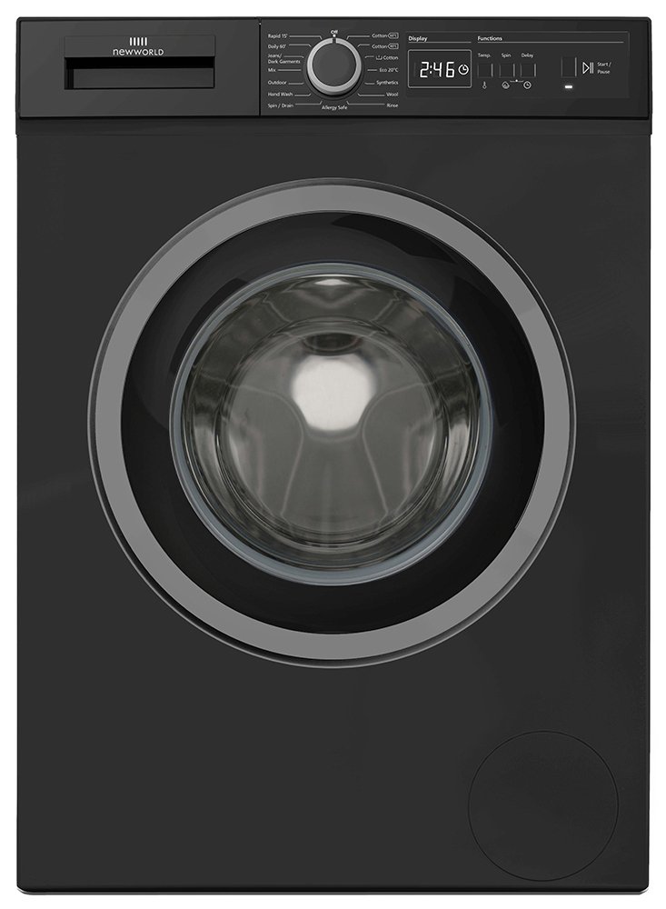 New World NWDHT714B 7KG 1400 Spin Washing Machine - Black