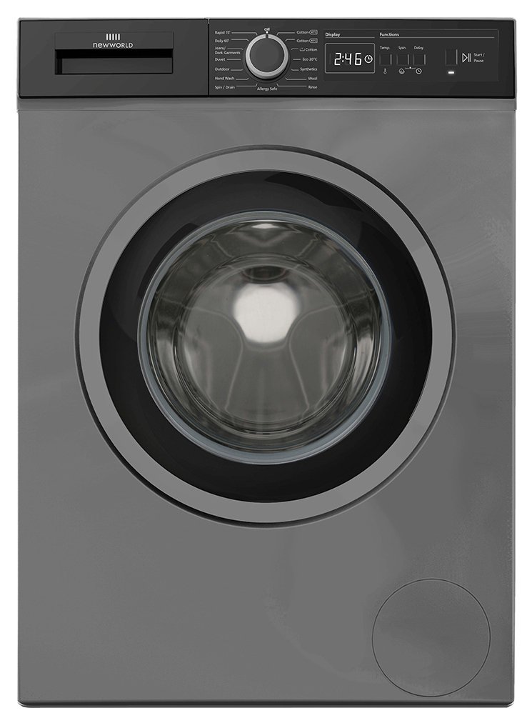 New World NWDHT914DG 9KG 1400 Spin Washing Machine - Grey