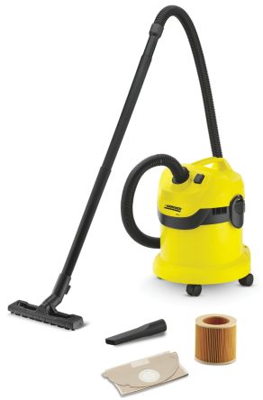 Karcher WD2 Cylinder Wet and Dry Vacuum Cleaner for General Cleaning, 4m Cable, 220 → 240V, UK Plug