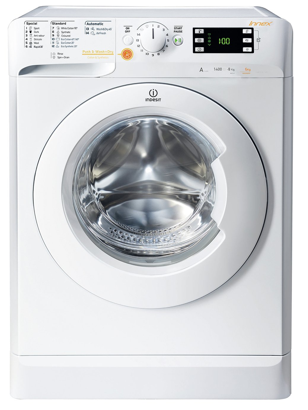 Indesit BDE861483XW 8KG/6KG 1400 Spin Washer Dryer - White