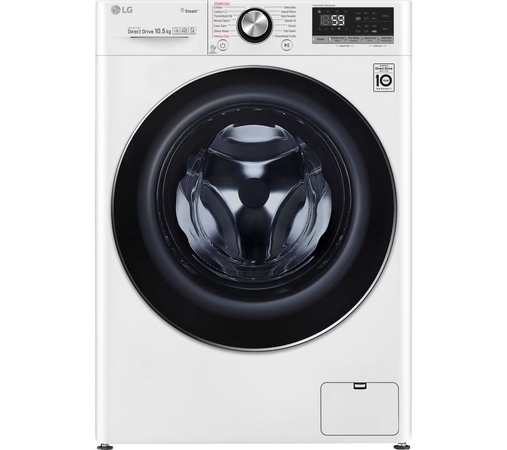 LG TurboWash with AI DD V7 F4V710WTS WiFi-enabled 10.5 kg 1400 Spin Washing Machine - White, White