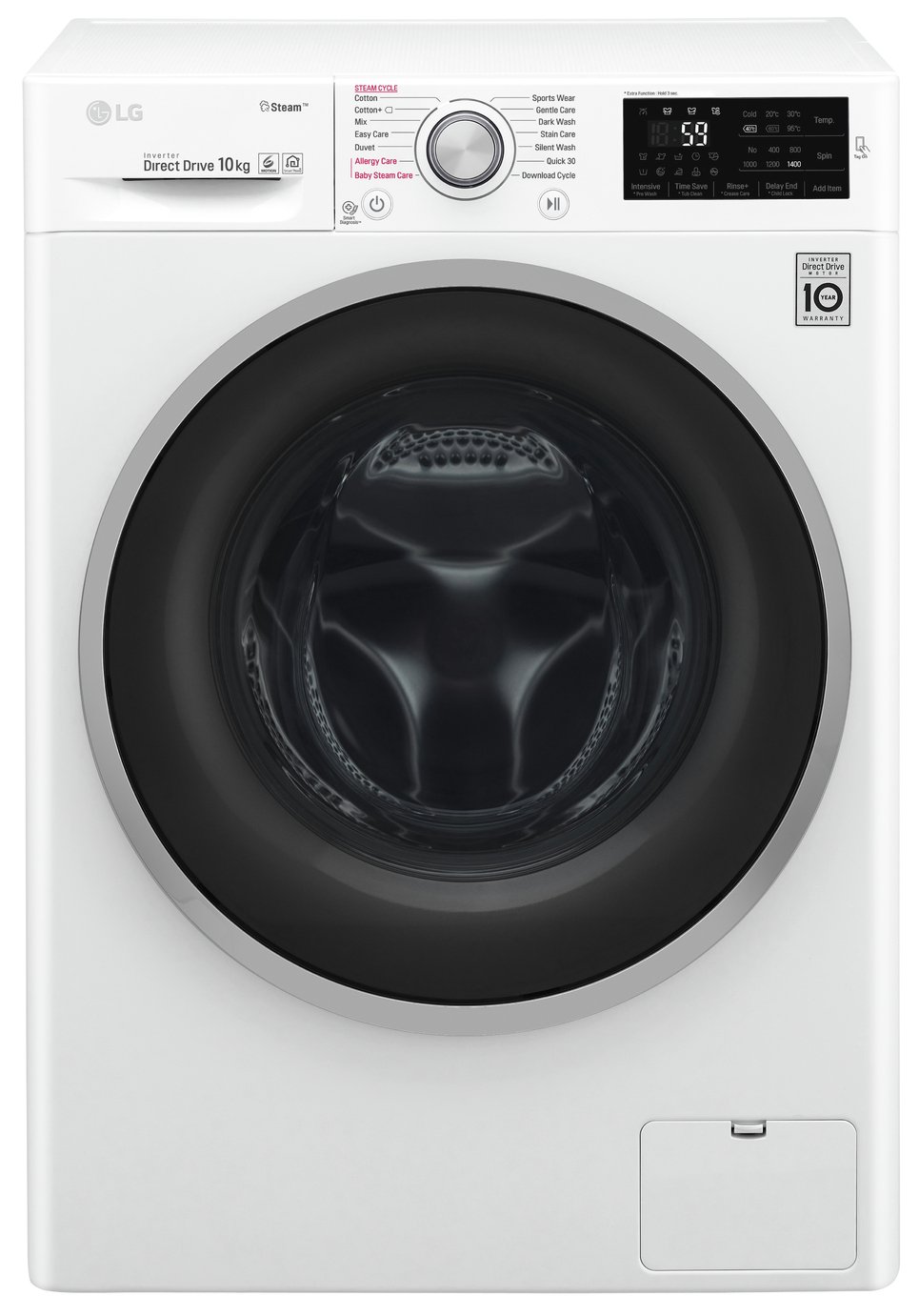 LG F4J610WS 10KG 1400 Spin Washing Machine - White