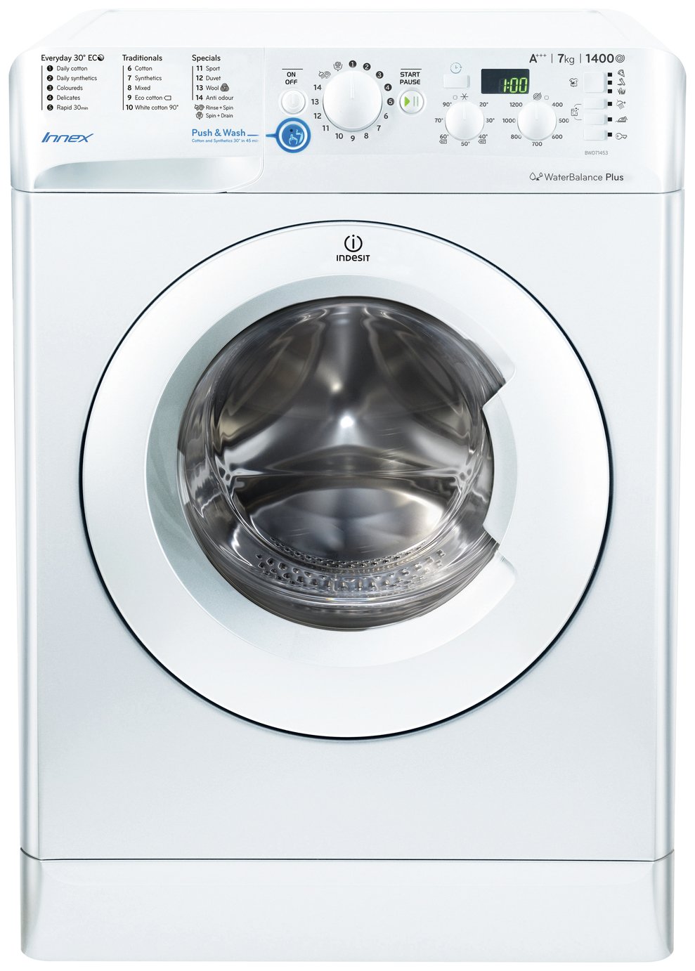 Indesit BWD71453 7KG 1400 Spin Washing Machine - White