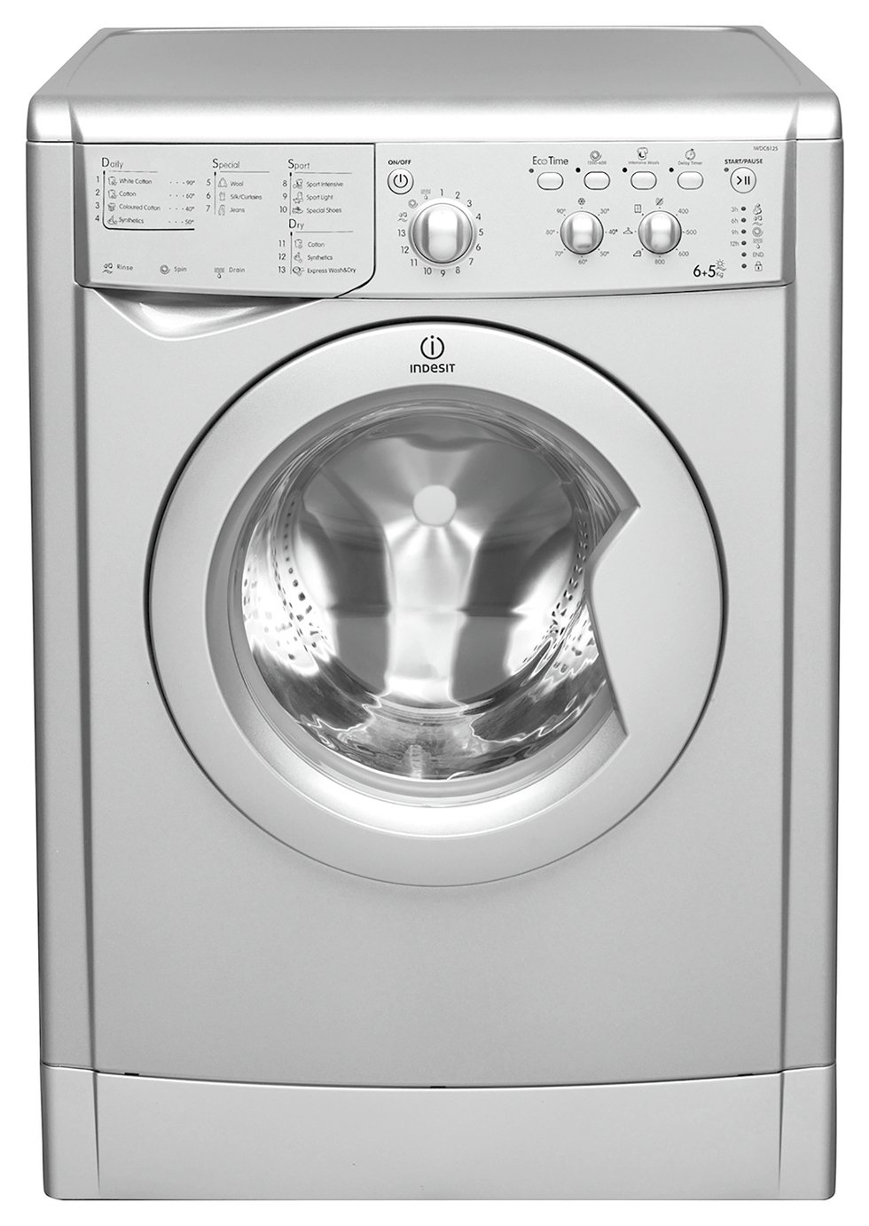 Indesit IWDC6125S 6KG / 5KG 1200 Spin Washer Dryer - Silver