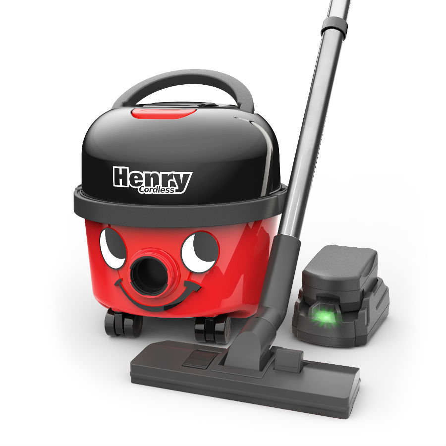 Henry Cordless Cylinder Vacuum Cleaner HVB160 with 2 Batteries - Red