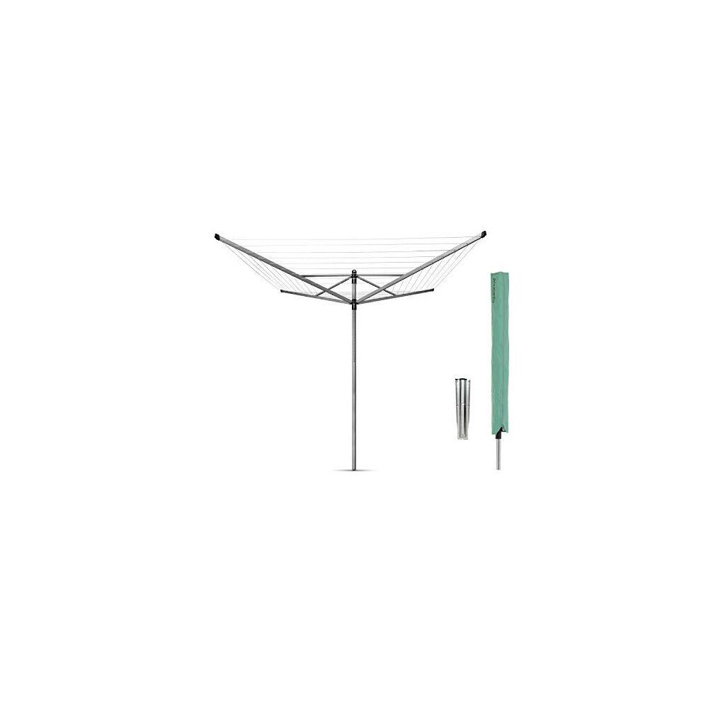 Brabantia Lift-O-Matic Rotary Clothes Line with Ground Anchor and Protective Case, 50 m