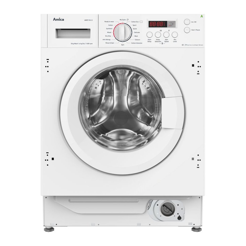 AMICA AWDT814S Integrated 8 kg Washer Dryer, White
