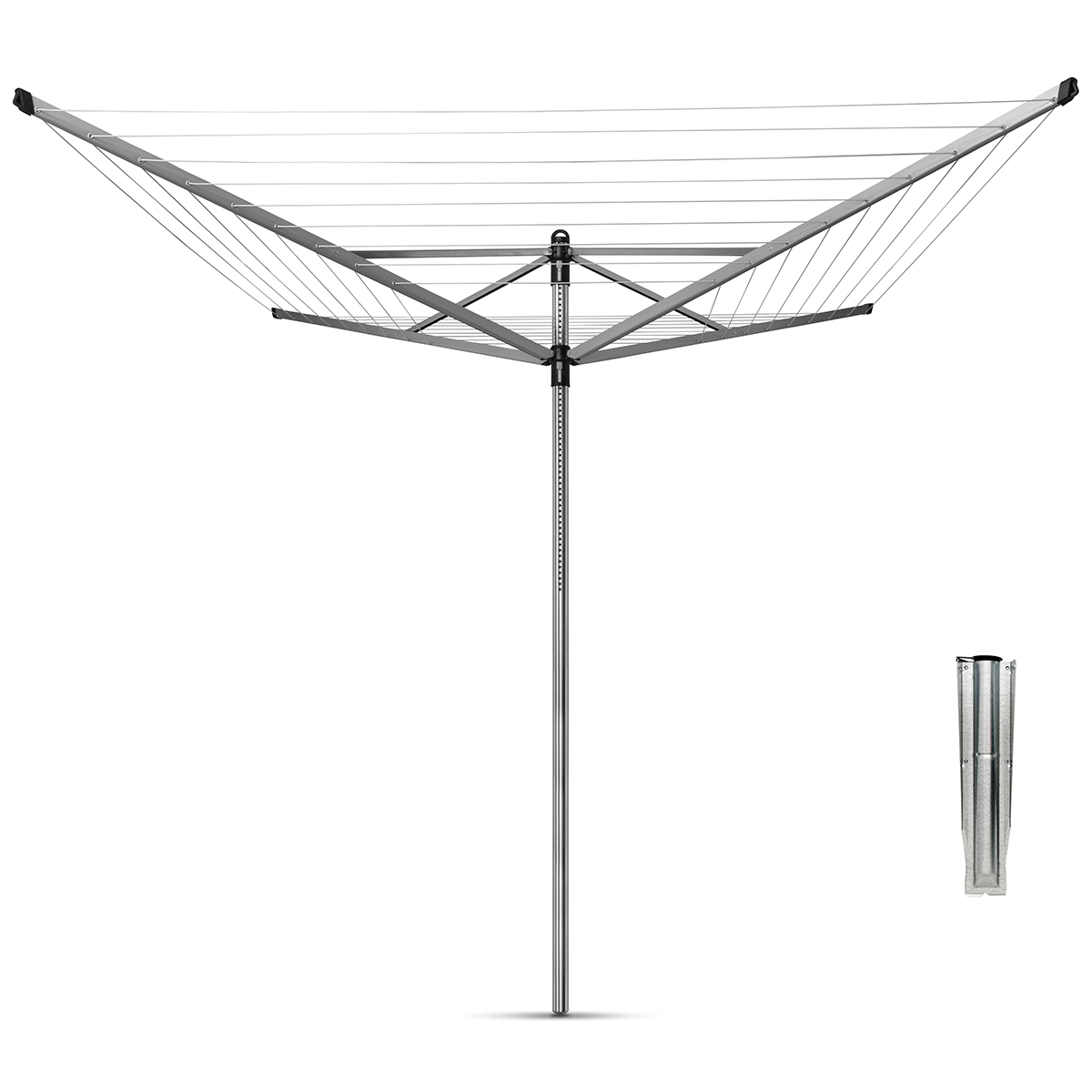 Brabantia Lift-O-Matic 60m 4-Arm Rotary Airer with Ground Spike