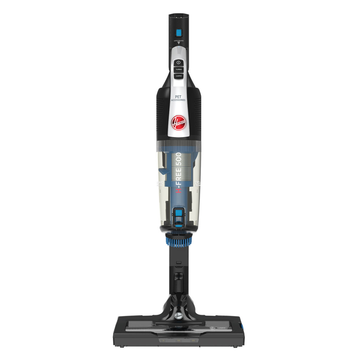 Hoover HF522UPT H-FREE 500 Pets Cordless Vacuum Cleaner - Black & Blue