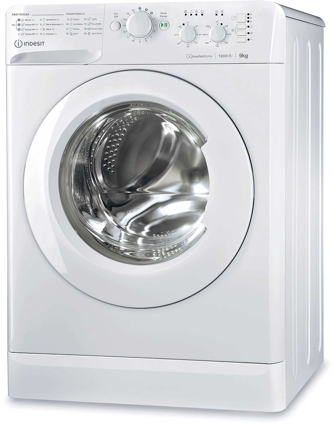 Indesit MTWC91283W ECO 9KG 1200 Spin Washing Machine - White