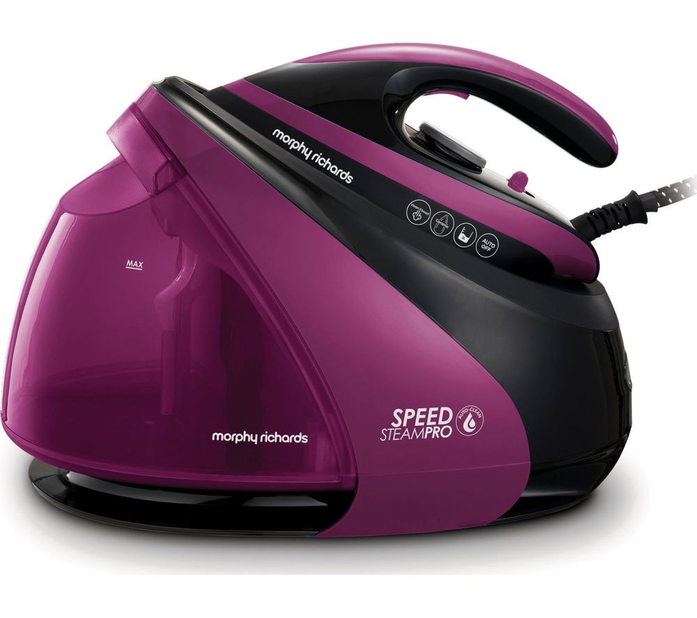 MORPHY RICHARDS Speed Steam Pro Intel®itemp 332102 Steam Generator Iron - Black & Purple, Purple,Black