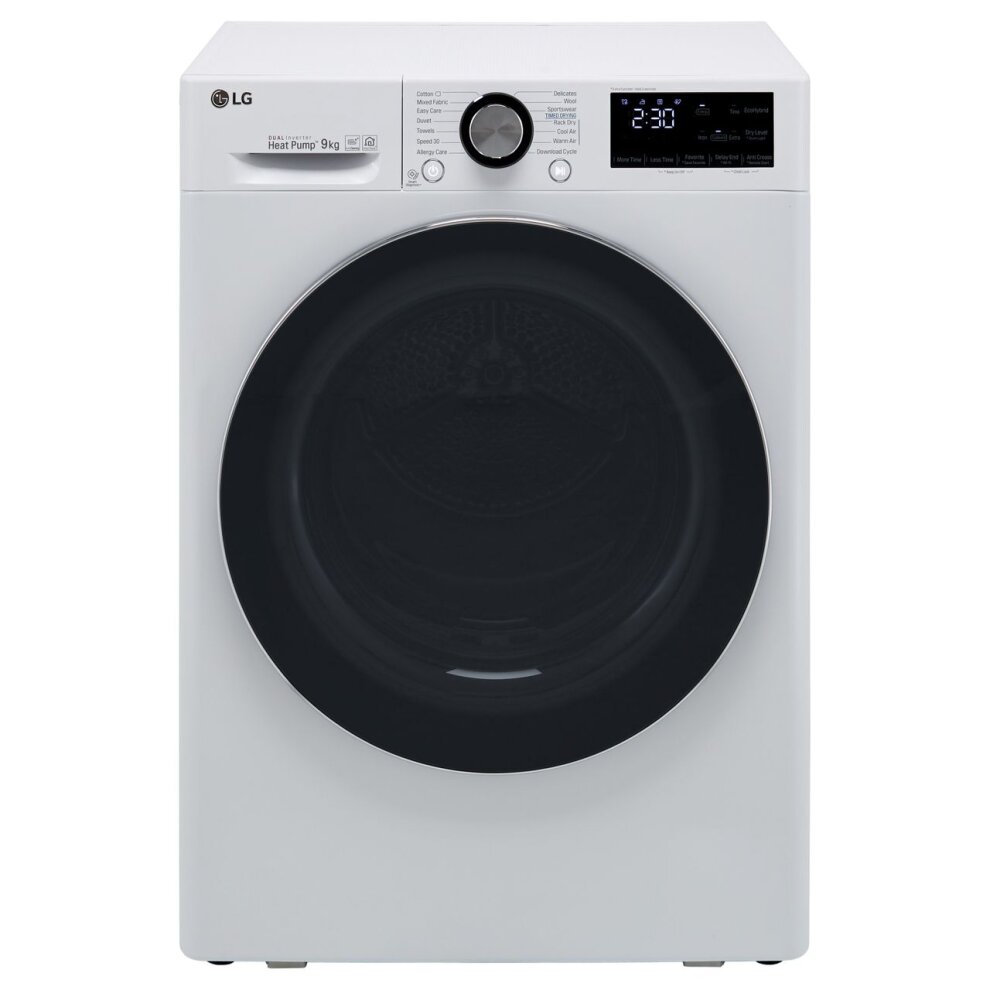 LG V9 FDV909W Wifi Connected 9Kg Heat Pump Tumble Dryer - White