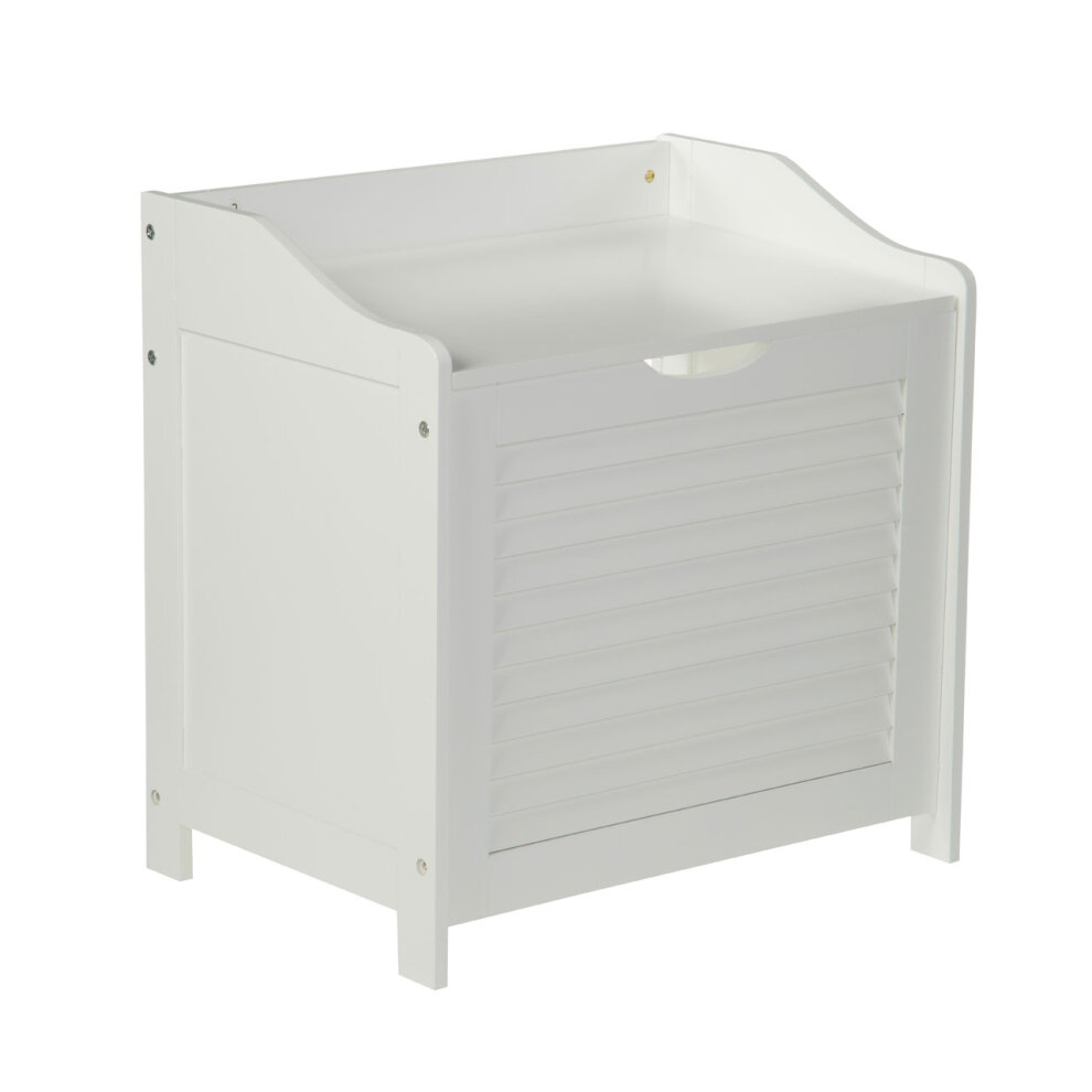 Premier Housewares White Wood Laundry Storage Cabinet