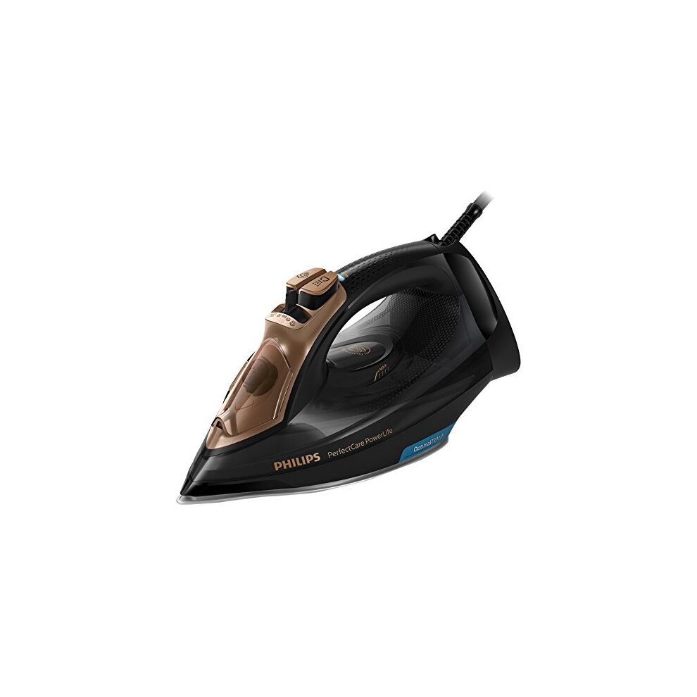 Philips PerfectCare PowerLife Steam Iron with up to 200 g Steam Boost and No fabric burns technology, Black/Brown - GC3929/66