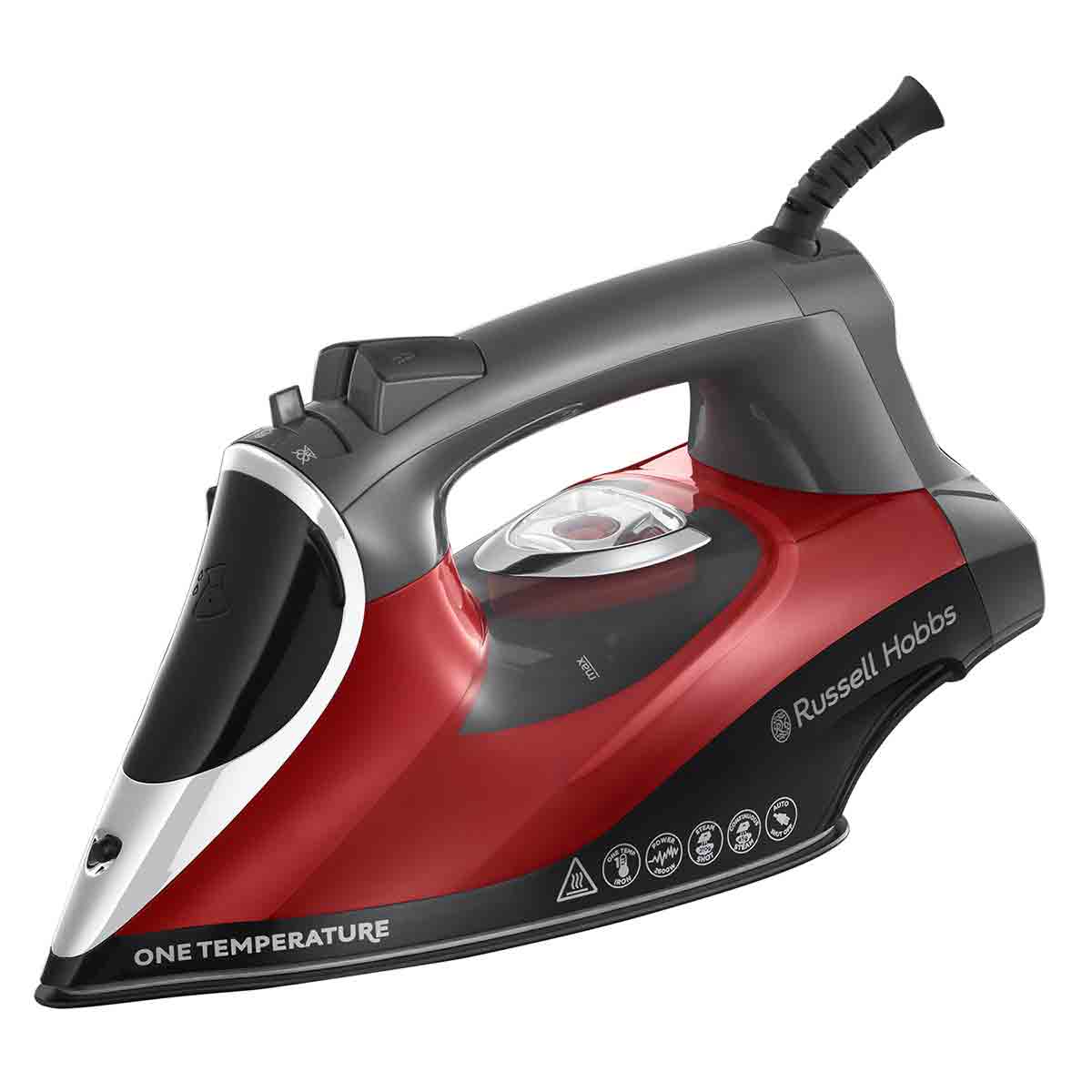 Russell Hobbs 25090 One Temp Iron - Black And Red